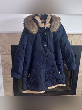Vince Camuto Women's Down Duffle Coat With Hood Trim